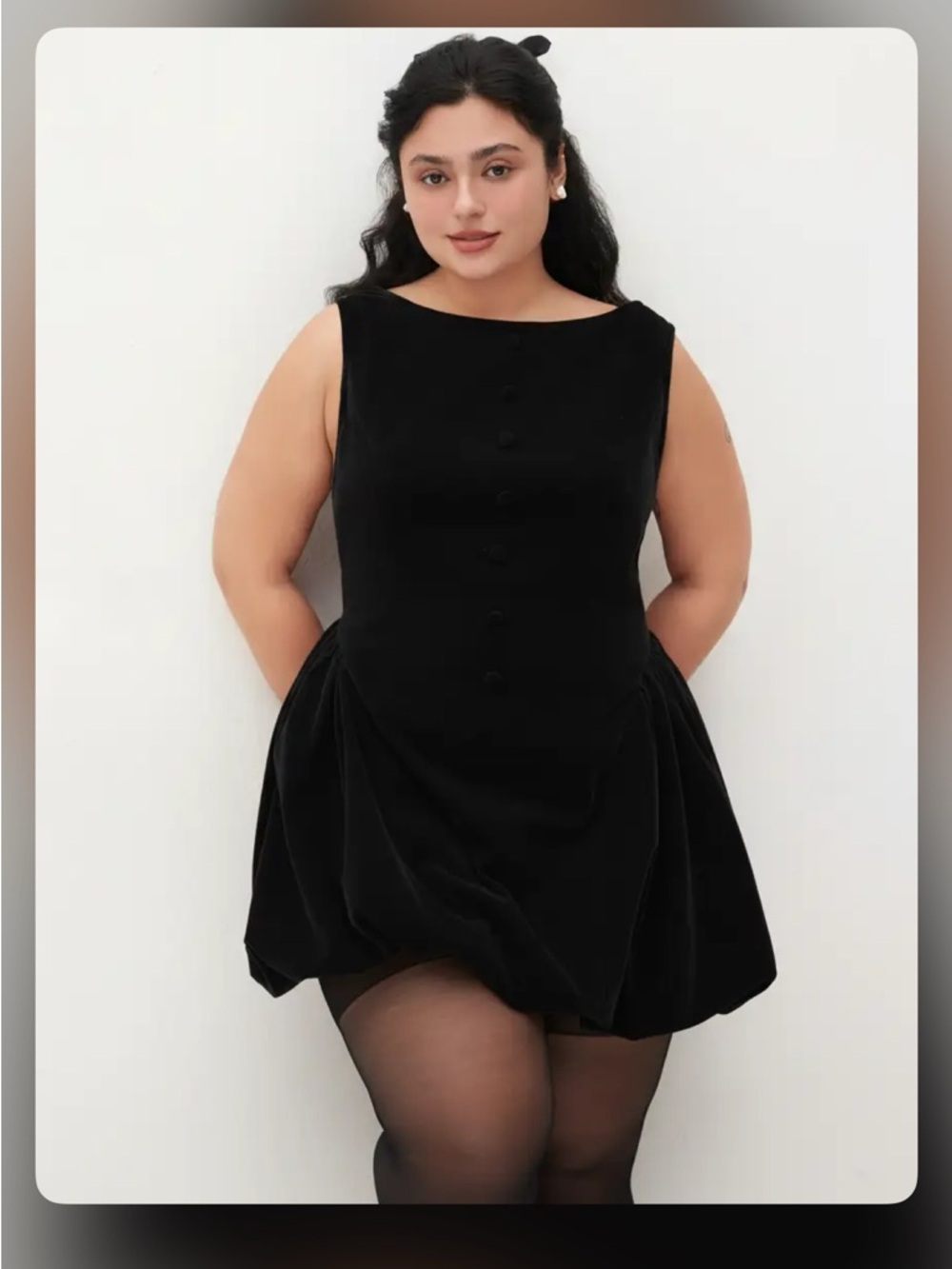 Cider Black Velvet Mini Dress